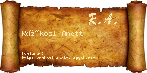 Rákosi Anett névjegykártya
