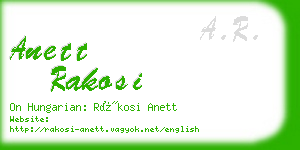 anett rakosi business card